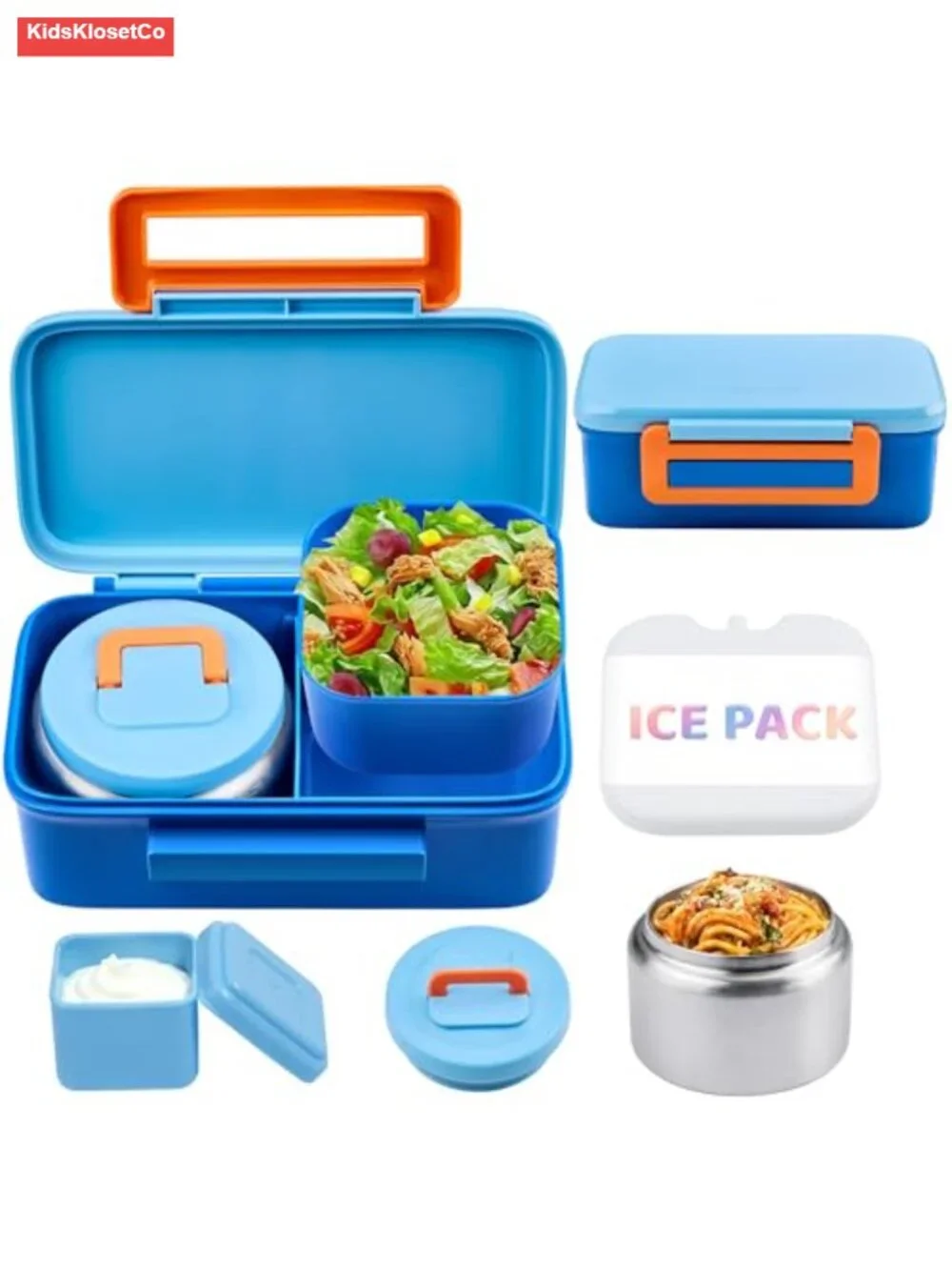 Kids Insulated Leak-Proof Bento Lunch Box with Thermo Food Jar, Stainless Steel